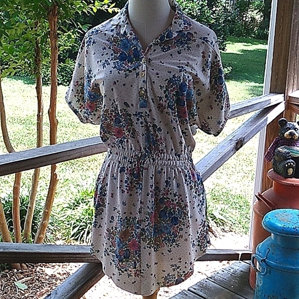 Vintage 1970s homemade mini dress with pockets